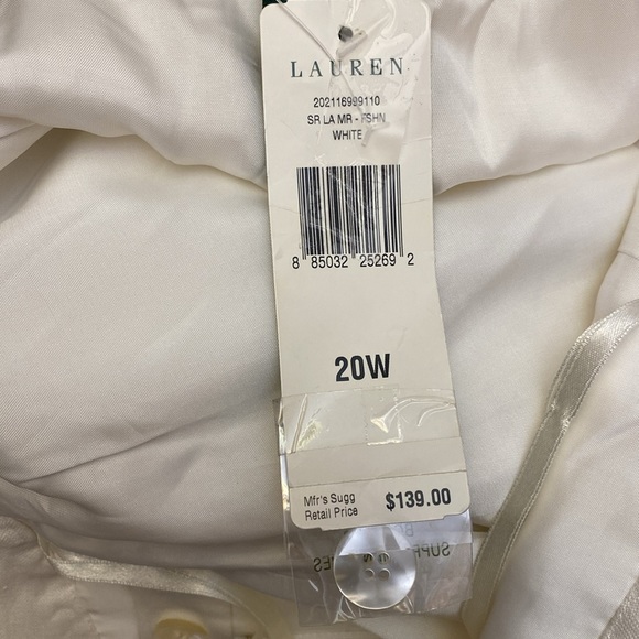 Lauren - White lined linen pants NWT - Picture 6 of 7